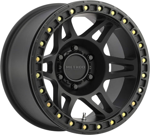 Method MR106 Beadlock 17x9 -44mm Offset 8x6.5 130.81mm CB Matte Black w/BH-H36125 Wheel